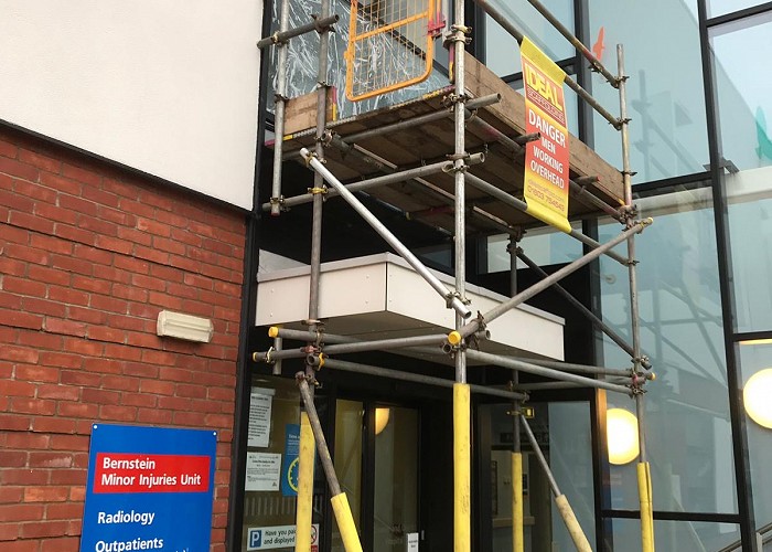 Glass replacement at Cromer hospital