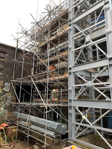 Cladding works at Ilford Station