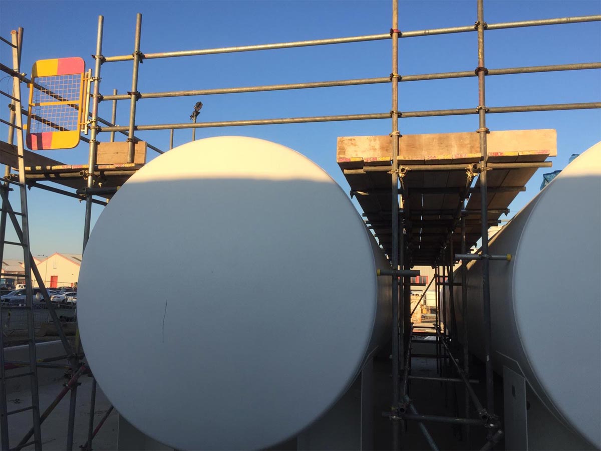 Scaffolding on LPG Tanks at Airport