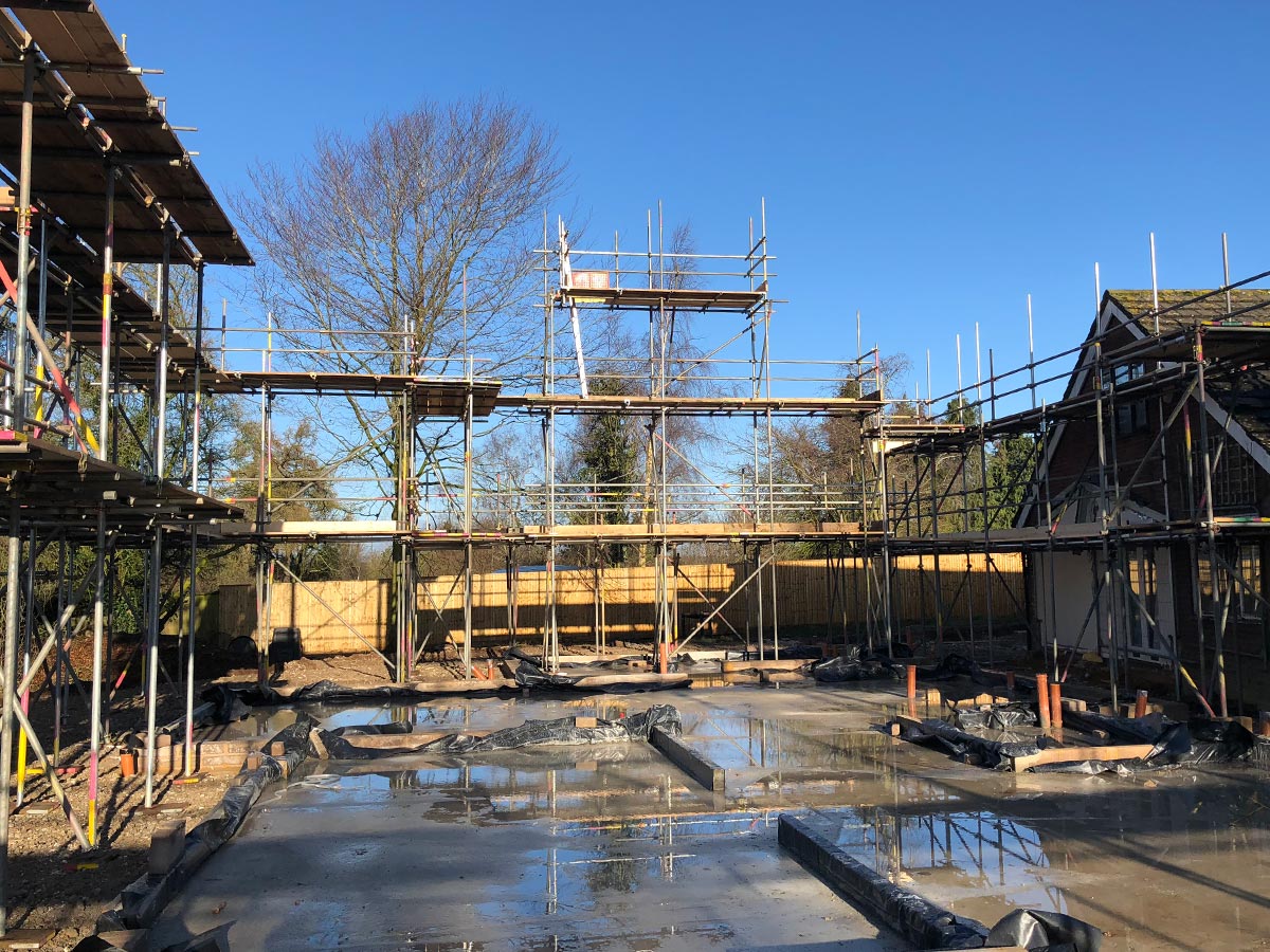 Timber Frame Scaffolding Job